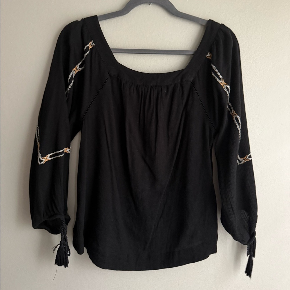 American Eagle Embroidered Square Neck Boho Top - Picture 3 of 6